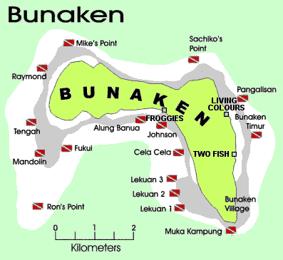 Dive Map of Bunaken