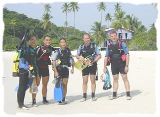 Letitia with some happy divers at Redang