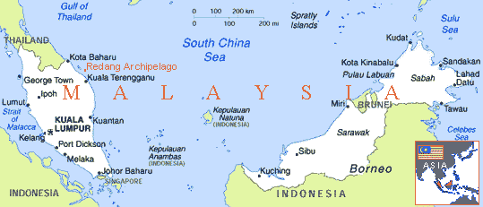 Location of Malaysia and Redang Archipelago